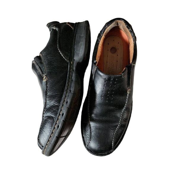 Clarks Structured Men's Loafer Slip-on Leather Comfort Shoes Black Size 11.5 - Picture 7 of 10